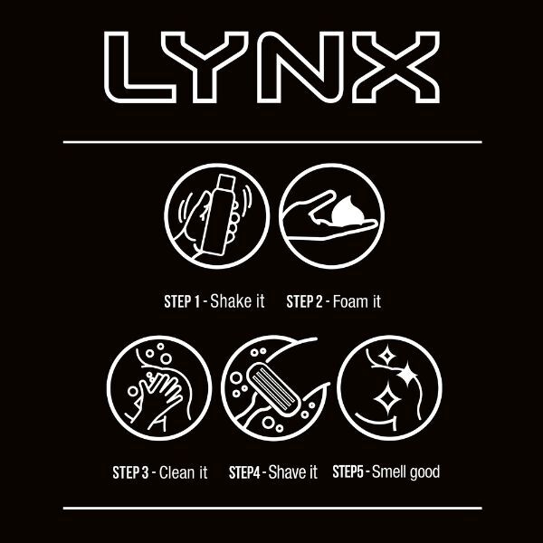 Lynx Oud Wood & Vanilla Scent Shower & Shave Foam 200ml