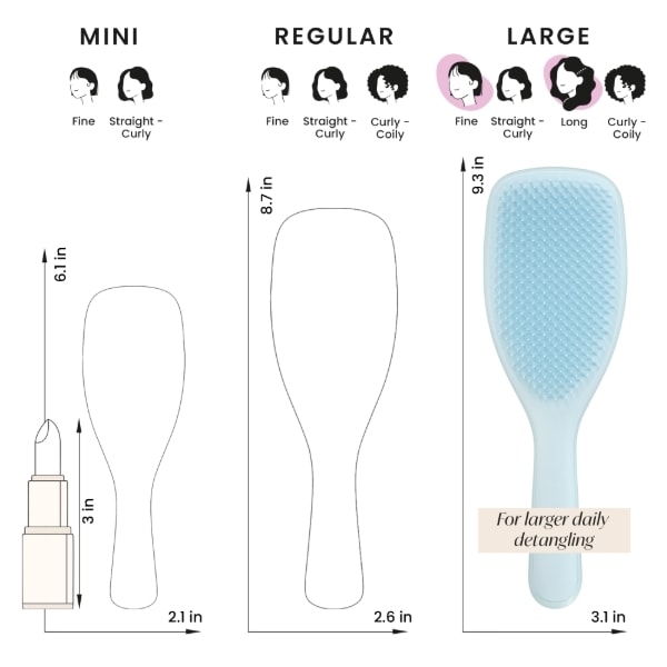 Tangle Teezer Large Ultimate Detangler Fine Seafoam Blue