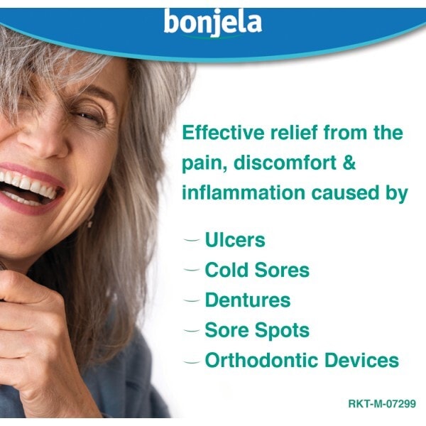 Bonjela Adult Mouth Ulcer Pain Relief Cool Mint Gel 15g