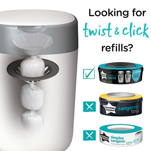 DNR Tommee Tippee Twist and Click Advanced Nappy Disposal Refill