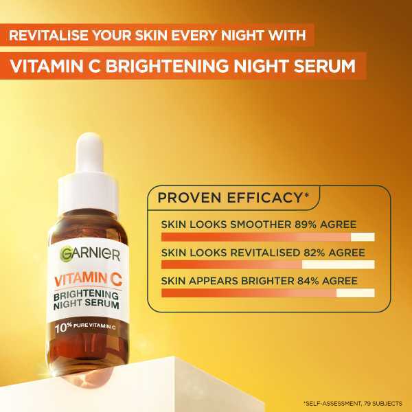 Garnier Night Serum, 10% Pure Vitamin C & Hyaluronic Acid