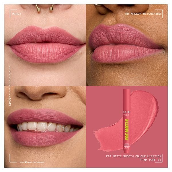 NYX Professional Makeup Fat Matte Lipstick, Pink Puff