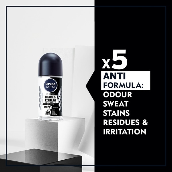 NIVEA MEN Anti-Perspirant Deodorant Roll-On Black & White