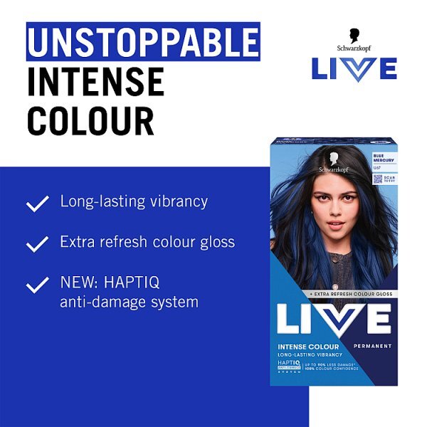Schwarzkopf LIVE U67 Blue Mercury Permanent Hair Dye