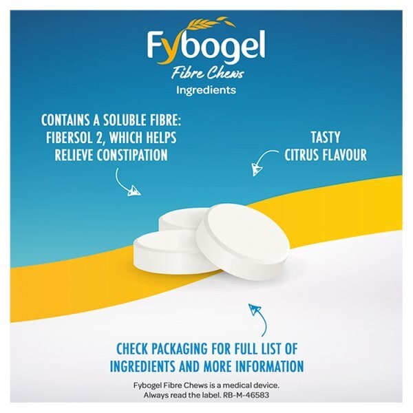 Fybogel FibreChews Citrus Constipation Fibre 60 Tablets