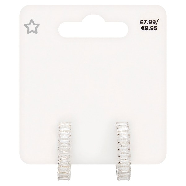 Superdrug  Studio Diamante Ovate Hoop Earrings