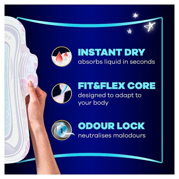 Always Platinum Secure Night Extra Size5 Sanitary Towels x12