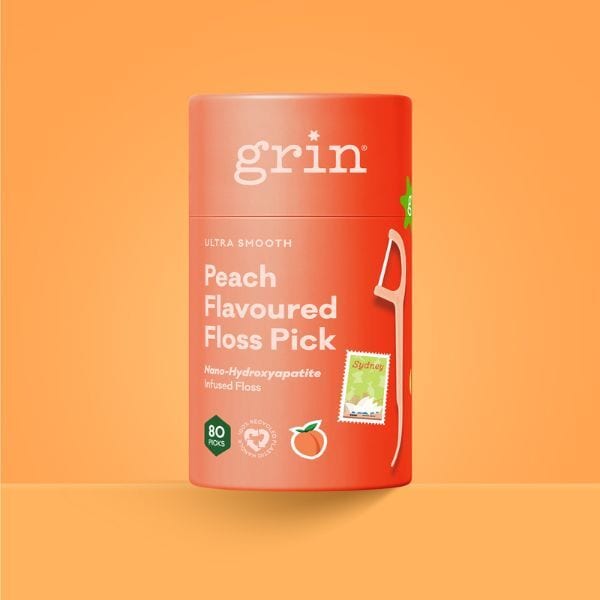 Grin Ultra Smooth Peach Floss Picks 80pk Canister