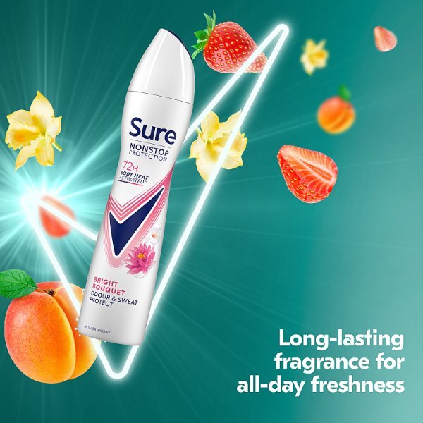 Sure Antiperspirant Deo Aerosol Nonstop Bright Bouquet 250ml