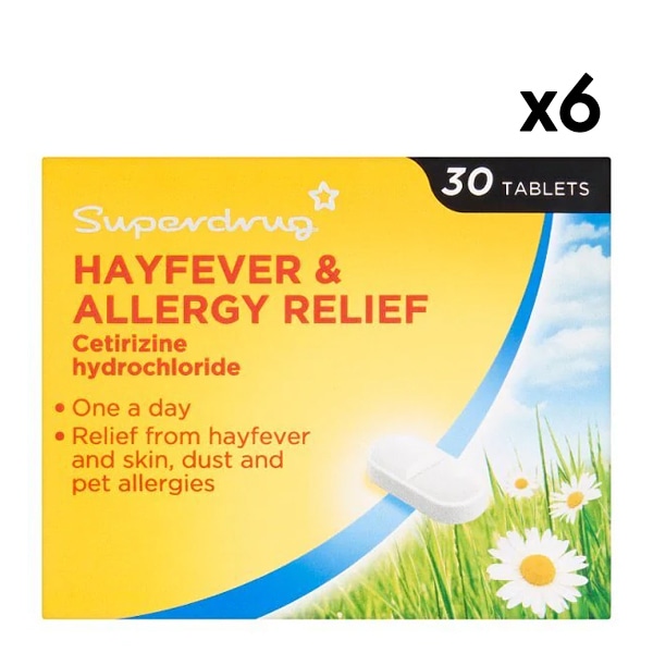 Superdrug one a day Cetrizine Hayfever Tablets Bundle x6