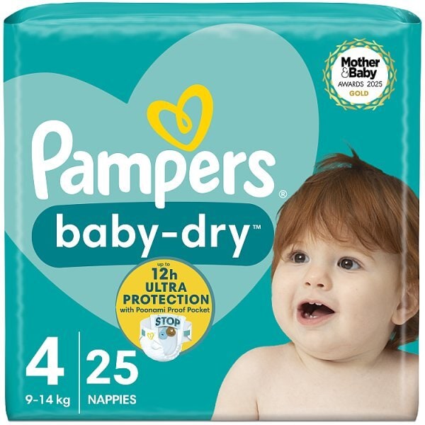 Pampers Baby-Dry Size 4 Nappies Carry Pack x25