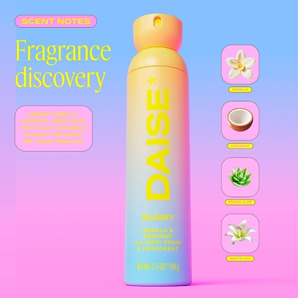 Daise All Body Spray & Deodorant Sunny 120ml