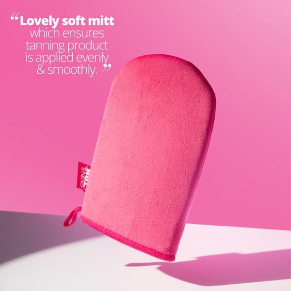 Skin & Tan Pink Velvet Tanning Mitt