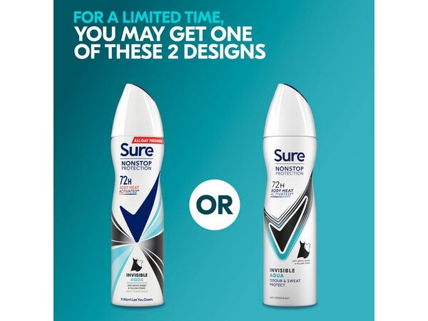Sure Nonstop Protection Invisible Aqua Anti-Perspirant Aerosol 150 ml