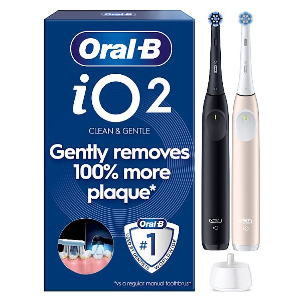 Oral-B iO2 Night Black & Calm Pink Electric Toothbrush Duo