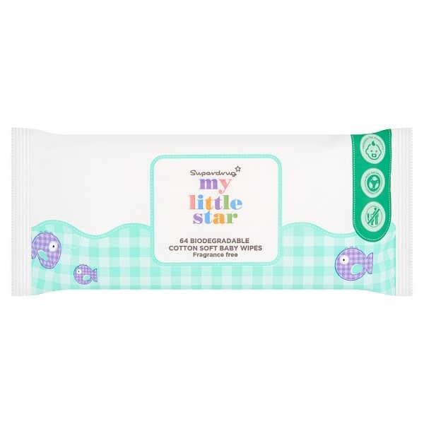 Superdrug My Little Star Baby Wipes Fragrance Free Bio