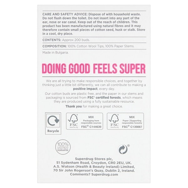 Superdrug Cotton Wool Buds - 200 Buds