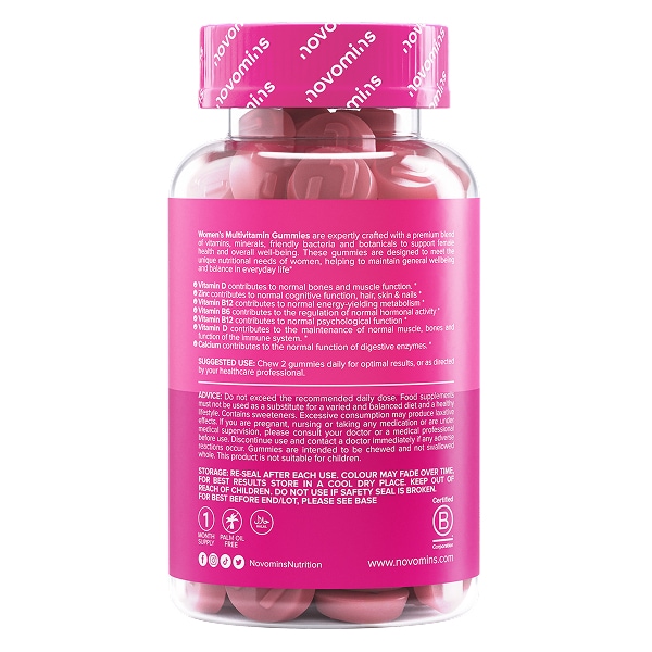 Novomins Blackberry-Flavoured Women's Multivitamin Gummies