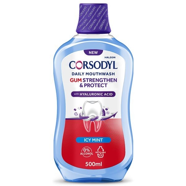 Corsodyl Gum Strengthen & Protect Icy Mint Mouthwash 500Ml