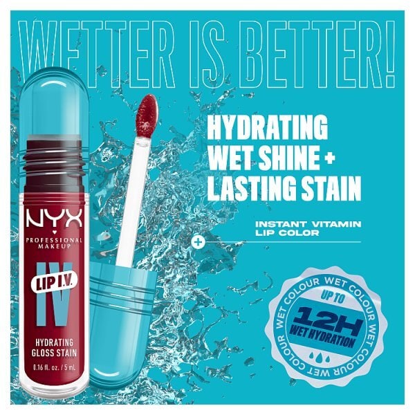 NYX Professional Makeup Lip IV Hydrating Lip Stain Gloss Red-Y Set Wet