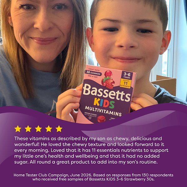 Bassetts Kids Multivitamins 3-6 Strawberry 30S