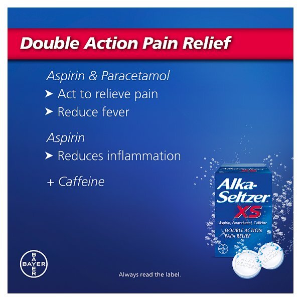 Alka Seltzer Antacid XS Effervescent Pain Relief 20 Tablets