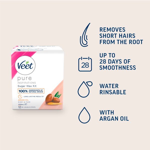 Veet Pure Inspiration Hot Sugar Wax Argan Oil 250ml