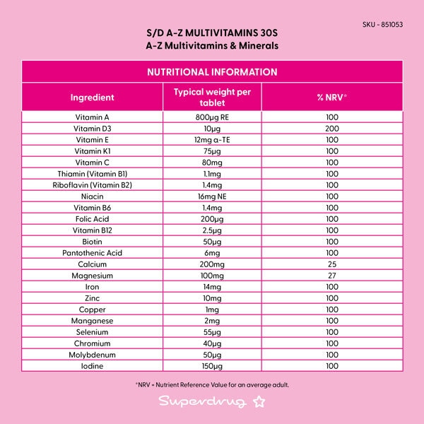 Superdrug A-z Multivitamins 30s