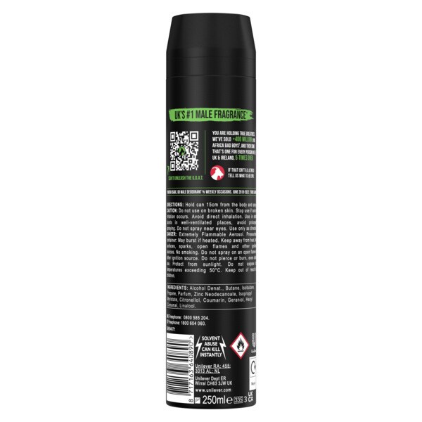 Lynx Deodorant Bodyspray Aerosol Africa 250ml