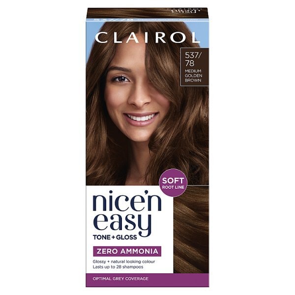 Clairol Nice'n Easy Tone+Gloss Semi-Permanent Hair Dye Med Gold Brown
