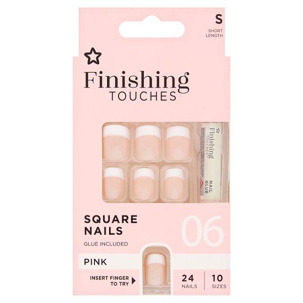 Superdrug Finishing Touches Fake Nails Short Pink