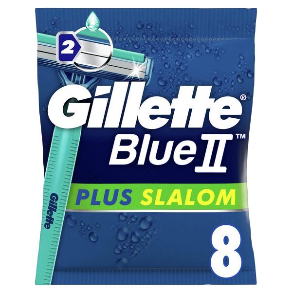 Gillette Blue II Plus Slalom Men's Disposable Razors x8