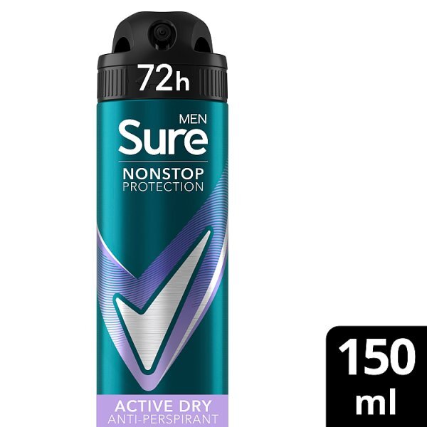 Sure Men Nonstop Protection Active Dry Anti-Perspirant Aerosol 150 ml