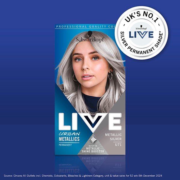 LIVE UrbanMetallics Permanent Silver Hair Dye MetallicSilver