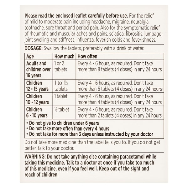 Superdrug Paracetamol 500mg Caplets X 16