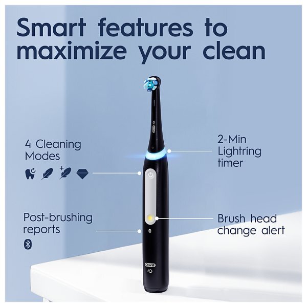 Oral-B iO4 Black Electric Toothbrush + Travel Case