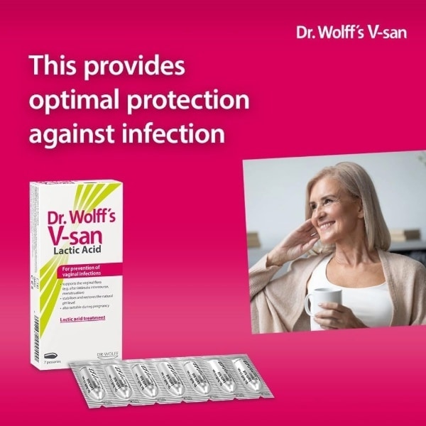 Dr Wolff's V-San Lactic Acid Pessaries (7 Pk)