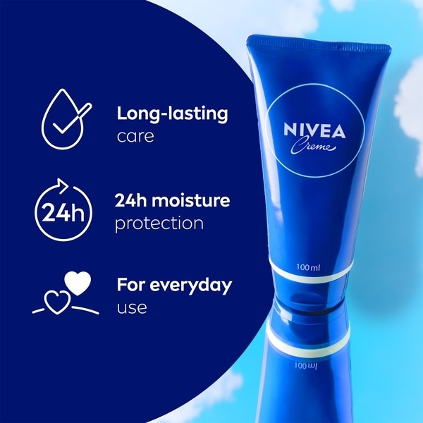 NIVEA Crème Moisturiser For Face, Hands & Body Tube 100ml