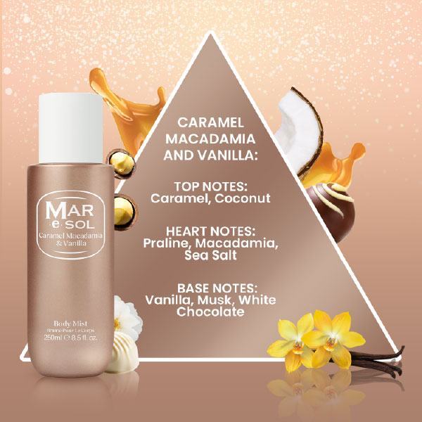 Mar E Sol Caramel Macadamia & Vanilla Body Mist 250Ml