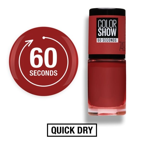 Maybelline Color Show 352 Downtown Red Nail Polish 7ml