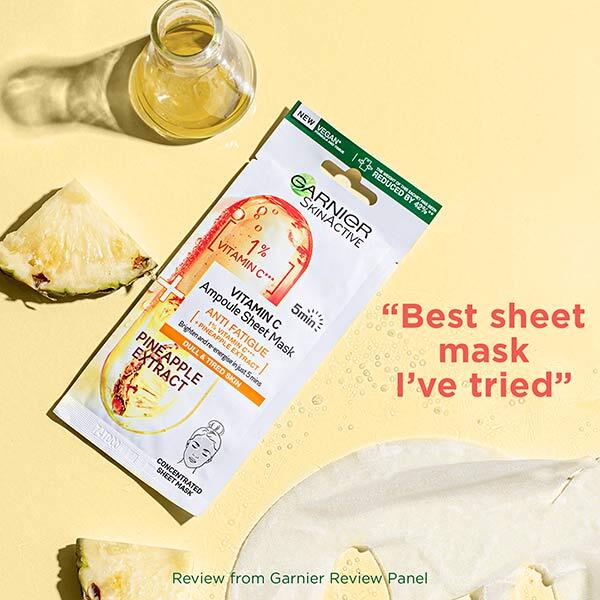 Garnier Anti Fatigue Ampoule Sheet Mask Pineapple Vitamin C