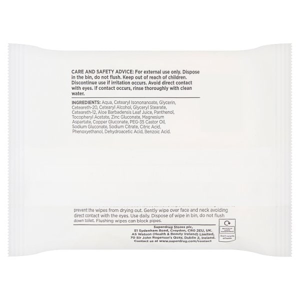 Superdrug Sensitive Skin Biodegradable Face Wipes