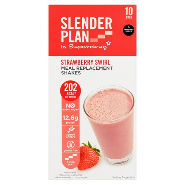 Superdrug Slenderplan Meal Replacement Shake Strawberry x10