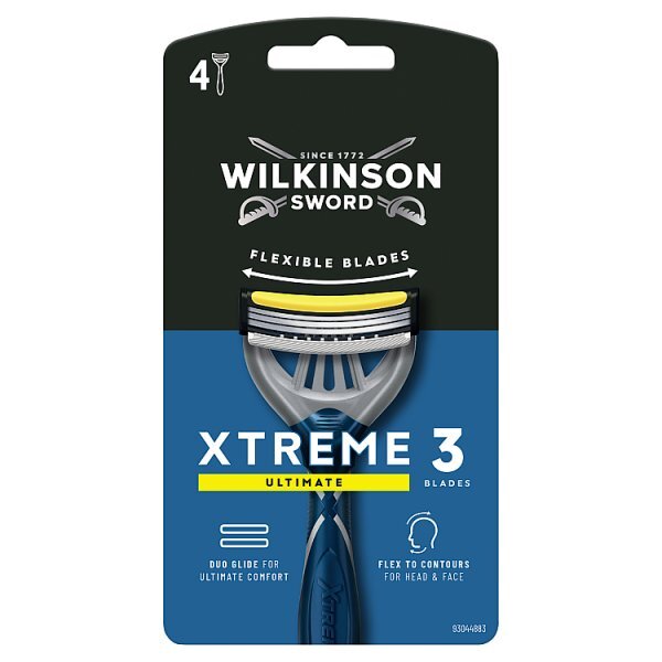 DNR Wilkinson Sword Xtreme 3 Ultimate Disposable Razors 4pk
