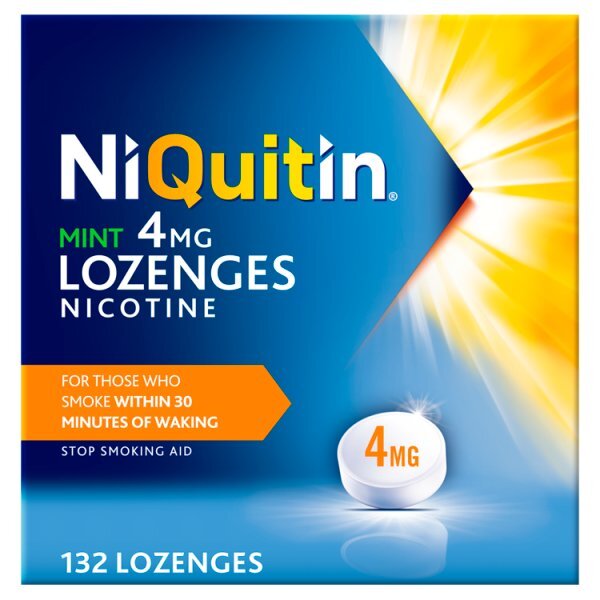 NiQuitin Mint 4mg Lozenges, 132 Lozenges- Quit Smoking Aid