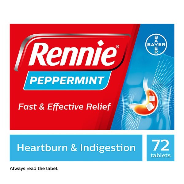 Rennie Peppermint Heartburn & Indigestion Relief 72 Tablets