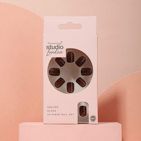 Studio London Black Polka Dot Sheer False Nails
