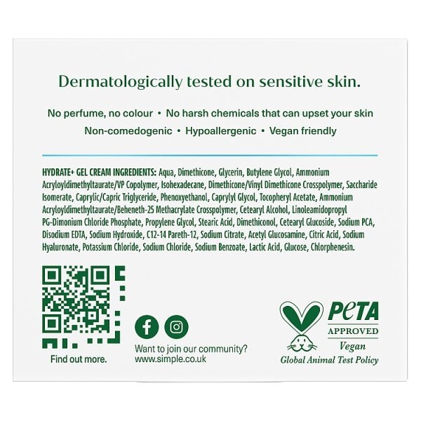 Simple Hydrate+ Facial Moisturiser 50 ml