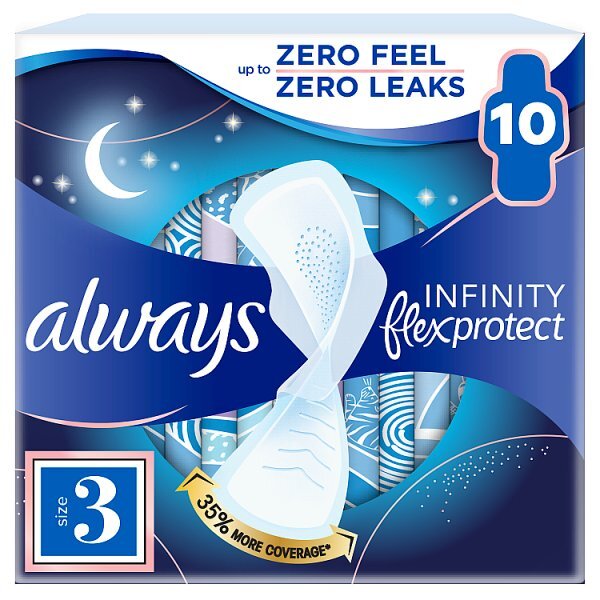 Always Infinity Night with wings Sanitary Towels 10 Pack