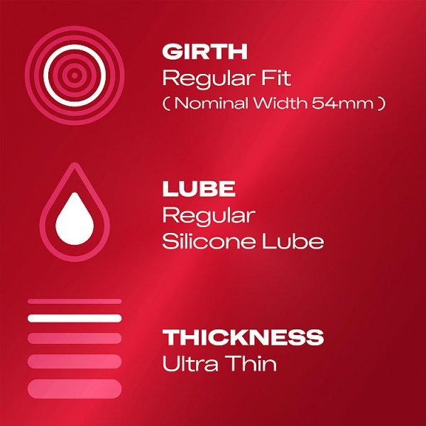 Durex Ultra Thin Feel Condoms Regular Fit Pack of 12
